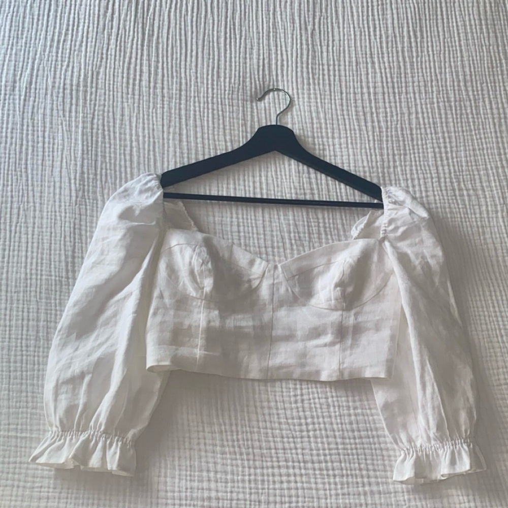 Aritzia Wilfred White Sleeve Blouse size S